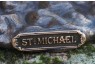 708.7496 FIGURINE STATUETTE ST MICHAEL ANGE ST PATRON ARCHANGE MICHEL 28 CM